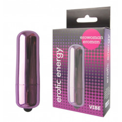 Фиолетовая гладкая вибропуля Erowoman-Eroman - 5,5 см.