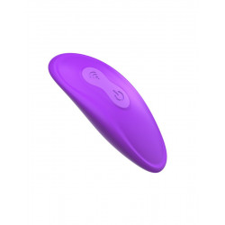 Фиолетовый безремневой вибрострапон с пультом Ultimate Strapless Strap-On - 22,22 см.