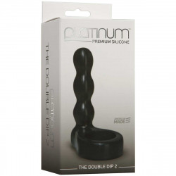 Черный анальный стимулятор с силиконовым кольцом Platinum Premium Silicone - The Double Dip 2 - Black Черный анальный стимулятор с силиконовым кольцом Platinum Premium Silicone - The Double Dip 2 - Black