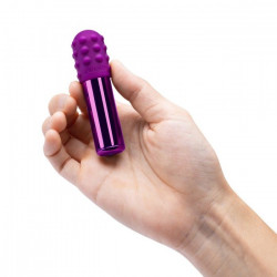 Фиолетовая вибропулька Le Wand Bullet с 2 нежными насадками Фиолетовая вибропулька Le Wand Bullet с 2 нежными насадками
