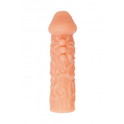 Телесная закрытая насадка с шершавой головкой Cock Sleeve 007 Size L - 17,6 см.