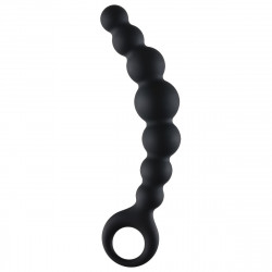 Чёрная упругая анальная цепочка Flexible Wand - 18 см. Чёрная упругая анальная цепочка Flexible Wand - 18 см.