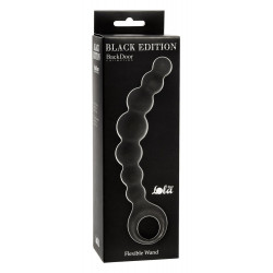 Чёрная упругая анальная цепочка Flexible Wand - 18 см. Чёрная упругая анальная цепочка Flexible Wand - 18 см.