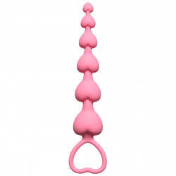 Розовая анальная цепочка Heart s Beads Pink - 18 см. Розовая анальная цепочка Heart s Beads Pink - 18 см.