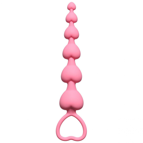 Розовая анальная цепочка Heart s Beads Pink - 18 см. Розовая анальная цепочка Heart s Beads Pink - 18 см.