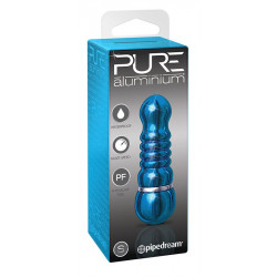 Голубой аллюминиевый вибратор BLUE SMALL - 7,5 см.