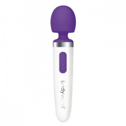 Фиолетово-белый перезаряжаемый жезловый вибратор Aqua Mini Rechargeable