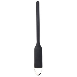 Черный силиконовый расширитель для уретры с вибрацией Silikon Dilator