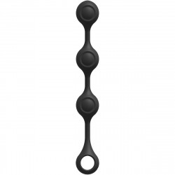 Черные утяжеленные анальные шарики Anal Essentials Weighted Silicone Anal Balls - 34,3 см.