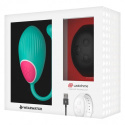 Зеленое виброяйцо с черным пультом-часами Wearwatch Egg Wireless Watchme Зеленое виброяйцо с черным пультом-часами Wearwatch Egg Wireless Watchme