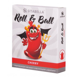 Стимулирующий презерватив-насадка Roll Ball Cherry