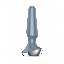 Серая анальная пробка с вибрацией Satisfyer Plug-ilicious 2 - 14 см.