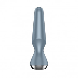 Серая анальная пробка с вибрацией Satisfyer Plug-ilicious 2 - 14 см.