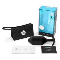 Черная анальная пробка для ношения B-vibe Snug Plug 6 - 17 см.