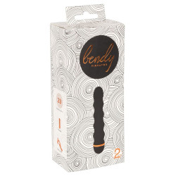 Чёрный вибратор Bendy Wavy с волнами на тельце - 17 см. Чёрный вибратор Bendy Wavy с волнами на тельце - 17 см.