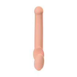 Телесный безремневой страпон Silicone Bendable Strap-On - size M