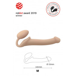 Телесный безремневой страпон Silicone Bendable Strap-On - size M