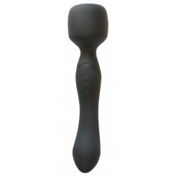 Черный двусторонний вибромассажер Heating Wand с нагревом - 22 см. Черный двусторонний вибромассажер Heating Wand с нагревом - 22 см.
