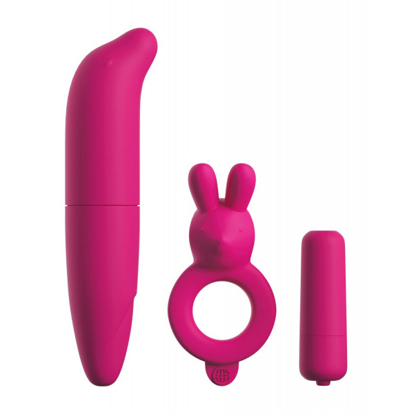 Ярко-розовый вибронабор для пар Couples Vibrating Starter Kit Ярко-розовый вибронабор для пар Couples Vibrating Starter Kit