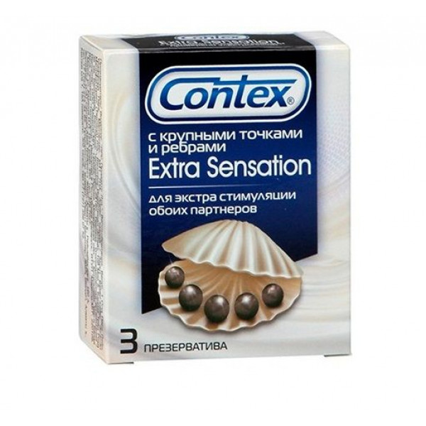 Презервативы с крупными точками и рёбрами Contex Extra Sensation - 3 шт. Презервативы с крупными точками и рёбрами Contex Extra Sensation - 3 шт.