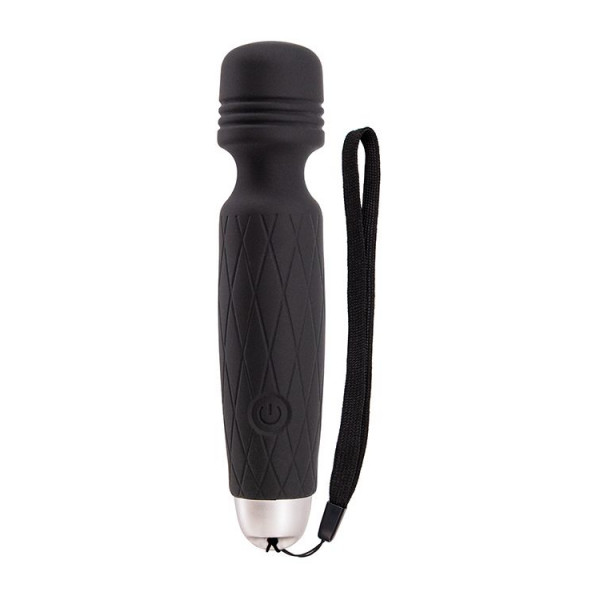 Черный мини-вибромассажер MINI WAND INTENSE POWER - 13,5 см. Черный мини-вибромассажер MINI WAND INTENSE POWER - 13,5 см.