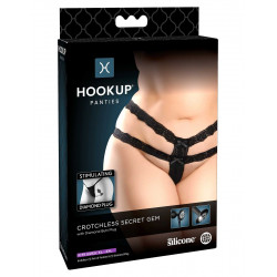Черные трусики Crotchless Secret Gem XL-XXL с анальной пробкой Черные трусики Crotchless Secret Gem XL-XXL с анальной пробкой