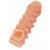 Телесная закрытая насадка с шариками Cock Sleeve 010 Size L - 17,6 см.