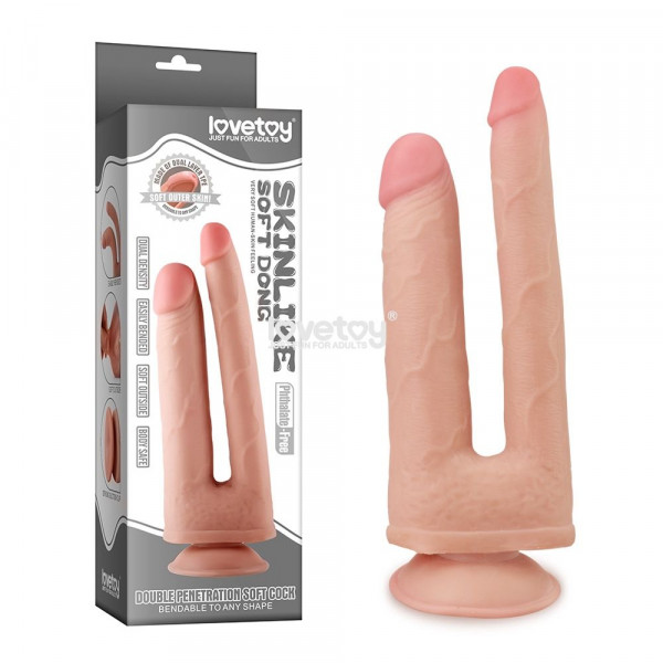 Двойной фаллоимитатор Skinlike Double Penetration Soft Cock - 25 см. Двойной фаллоимитатор Skinlike Double Penetration Soft Cock - 25 см.