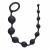 Чёрная анальная цепочка Long Pleasure Chain - 35 см.