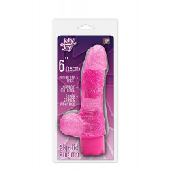 Розовый водонепроницаемый вибратор JELLY JOY ELASTIC ENIGMA MULTISPEED VIBE - 15 см.