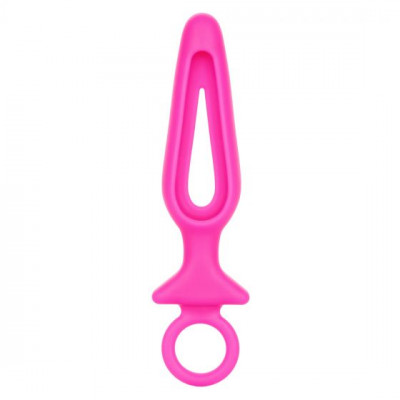 Розовая силиконовая пробка с прорезью Silicone Groove Probe - 10,25 см.