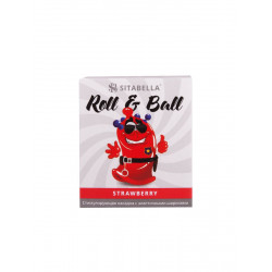 Стимулирующий презерватив-насадка Roll Ball Strawberry