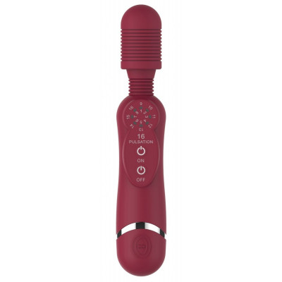 Красный универсальный массажер Silicone Massage Wand - 20 см.