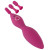 Ярко-розовый клиторальный вибратор с 3 насадками Spot Vibrator with 3 Tips - 17,9 см.