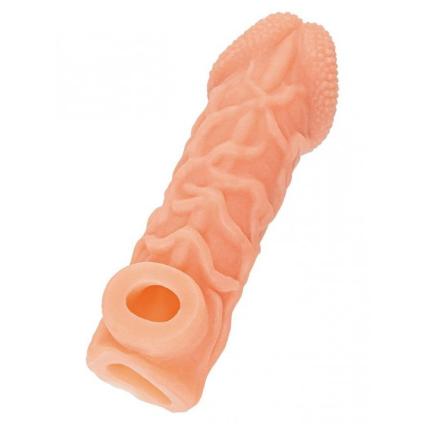Телесная закрытая насадка с венками Cock Sleeve 006 Size L - 17,6 см. Телесная закрытая насадка с венками Cock Sleeve 006 Size L - 17,6 см.
