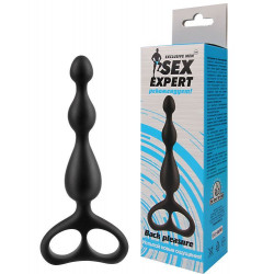 Чёрная анальная цепочка Sex Expert - 12,5 см. Чёрная анальная цепочка Sex Expert - 12,5 см.