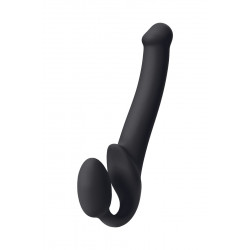 Черный безремневой страпон Silicone Bendable Strap-On - size M Черный безремневой страпон Silicone Bendable Strap-On - size M