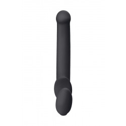 Черный безремневой страпон Silicone Bendable Strap-On - size M Черный безремневой страпон Silicone Bendable Strap-On - size M
