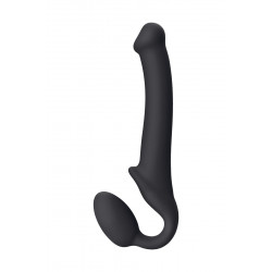 Черный безремневой страпон Silicone Bendable Strap-On - size M Черный безремневой страпон Silicone Bendable Strap-On - size M
