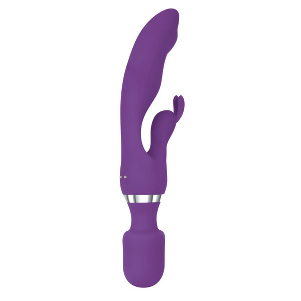Фиолетовый двусторонний вибростимулятор G Motion Rabbit Wand - 25,4 см. Фиолетовый двусторонний вибростимулятор G Motion Rabbit Wand - 25,4 см.